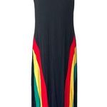 Rasta Stripe Sleeveless Racerback Maxi Dress Yellow Size undefined Photo 0