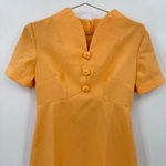 Vintage 60s Handmade Babydoll Dress Light Orange Textured A Line Mod Secretary Photo 2