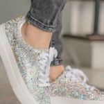 Betsey Johnson Suton Silver Rhinestone Platform Sneakers size 7.5 Photo 0