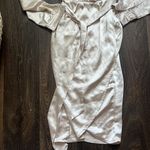 Club L True Romance Ivory Satin MIDI Shirt Dress Photo 3