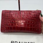Brahmin Crimson Red Croc Embossed Leather Wristlet Clutch Pouch Bag Photo 11