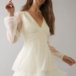 Francesca’s Shimmer Dress White Size L Photo 0