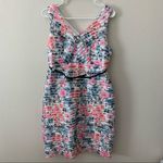 Motherhood Maternity  Floral Lace Belted Jacquard VNeck Dress Photo 2