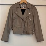 Walter Baker  Liz Leather Jacket Sand Dark Gray Lamb Leather Size XS Fall Winter Photo 4