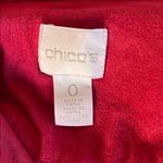 Chico's  Cherry Red Button Down Faux Suede Shirt sz 0(4) Photo 4