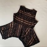 BCBGMAXAZRIA Lace Overlay Peplum Top Photo 6