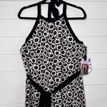 Diane Von Furstenberg  Halter‎ Poppy Midi Dress Neutral Knit Tie Neck Size L NEW Photo 3