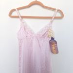 VTG 70s JCPenney Womens Slip Dress Size XS Pink Sheer Lace Coquette Photo 2