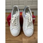 Tory Burch  Ladybug Lace Up Low Top Sneakers White Blue Leather Size 5.5 NIB Photo 3