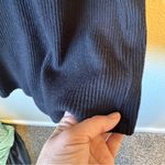 Monrow Black Ribbed Short Sleeve Sweater Dress Womens M Mini Open Back Casual Size M Photo 8