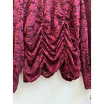 Jolie & Joy Burgundy Sheer Lace Mock Neck Blouse Size 1X Dark Romance Whimsigoth Red Photo 6