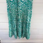 True Destinations Women’s XL Blue Green Maxi Resort Tropical Summer Beach Dress Photo 1