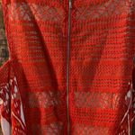 Dress Barn burnt orange women fit & Flare midi aztec length & lace print dress. 39 length x 15 wide Photo 0