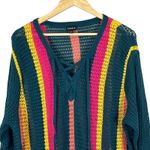 Torrid  Crochet Sweater Womens 1X Multicolor Crochet Fringe Pullover Indie Hippie Photo 3