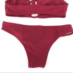 Strappy Criss Cross Bikini Set Maroon Size S Photo 5