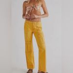 Free People This is It Y2K Low Rise Cargo Utility Pants Mustard Yellow Size 2 Photo 1