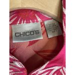 Chico's Chico’s Bold Tropical Floral Silk Blend Button Up Size 1 Bright Hot Pink Chic Photo 6