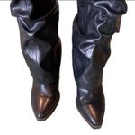 #232 CROWN VINTAGE Knee High Boots Black Size 7 Photo 2