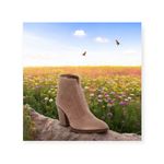 Aquatalia Faris Perforated Suede Block Heel Booties Boots Taupe Grey 10M Photo 9
