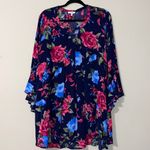 JODIFL  medium women’s long bell sleeve hi low floral dress with side pockets Photo 3