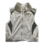 Athleta  39917 White Puffy Vest w/ Gray Trim Front Zipper Size XL EUC #1228 Photo 2