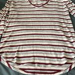 American Eagle  Soft & Sexy Plush Striped Long Sleeve VNeck TShirt Size Medium Photo 6