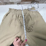 ZARA linen blend drawstring joggers pants beige Sz M Photo 9