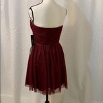 Lulus -Burgundy Tulle Strapless Skater Dress NWT Photo 1