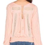 Free People REVOLVE SILVERLAKE COTTON LACEY LONG SLEEVE BOHO PEACH TOP S Photo 2