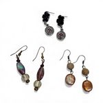 3 Pairs Dangle Boho Beaded Earrings Pierced Purple Orange Photo 0