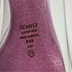 Schutz  Pink Glitter Lucite Pumps Heels Shoes Size 8.5 Photo 5