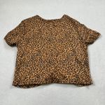 SheIn Tunic Top M Womens Leopard Print Twist Front Short Sleeve Cute Blouse Photo 1