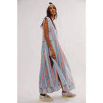 Free People  We The Free Surf Stripe Maxi Top XS Linen Oversized Beach Vacation Photo 3
