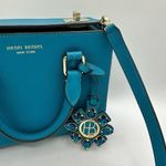 Henri Bendel West 57th Turnlock Satchel in Teal with Crystal Charm Leather Photo 2