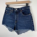 Levi's Levi’s 501 Dark Wash Denim Jean Shorts Sz 28 Raw Hem Photo 3