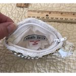 Amanda Smith Rare Vintage Clutch Evening Bag Coin Purse  Beaded White Gold Zipper Photo 6