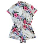 Victoria's Secret VICTORIA’S SECRET Satin Floral Striped Pajama Sleep Romper Jumpsuit Size M Photo 4