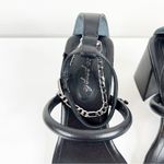 Free People NWT Parker Leather Chain Detail Heeled Sandal 11 Black Photo 4