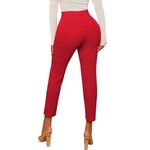 SheIn Front Stitch Line Fashion Ankle Pants in Red, Size M​​ Photo 1