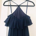Show Me Your Mumu Rebecca Ruffle Dress XS Navy Bridesmaid Dress Blue Photo 2