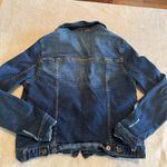 Muse Looks Denim Jean Jacket womens XS dark wash trucker distressed Blue Photo 3
