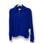 Liz Claiborne NWT  Women's 2XL Blue‎ Half-Zip Pullover Sweater Long Sleeve Photo 1