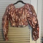 Kaylee Kollection MD Rose Gold Crop Zip Up Size M Photo 1