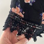 LA Hearts  Black Floral Mini Skirt With Lace Trim Size XS EUC Photo 2