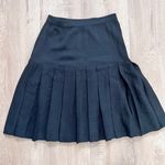 St. John Separates BLACK SANTANA MIXED KNIT PLEATED PULL-ON STRETCH SKIRT Size 6 Photo 0