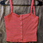 Zaful Red/White Striped Crop Top Photo 0