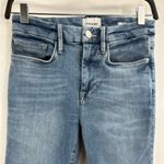 frame denim  Stretch Cotton Le One Crop Mini Boot Casper Blue Jeans Size 26 Photo 4