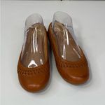 EARTH Women's "Jett" Woven Round Toe Slip On Leather Ballet Flats Med Brown Photo 3