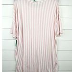 Honeydew Good Times Pink White Striped Sleep Shirt Short Sleeve Pocket Size L Size L Photo 2
