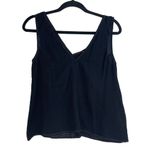 Johnny Was Calme by Navy Blue Double V-Neck Cotton Drape Tank Top Size XS Photo 1
